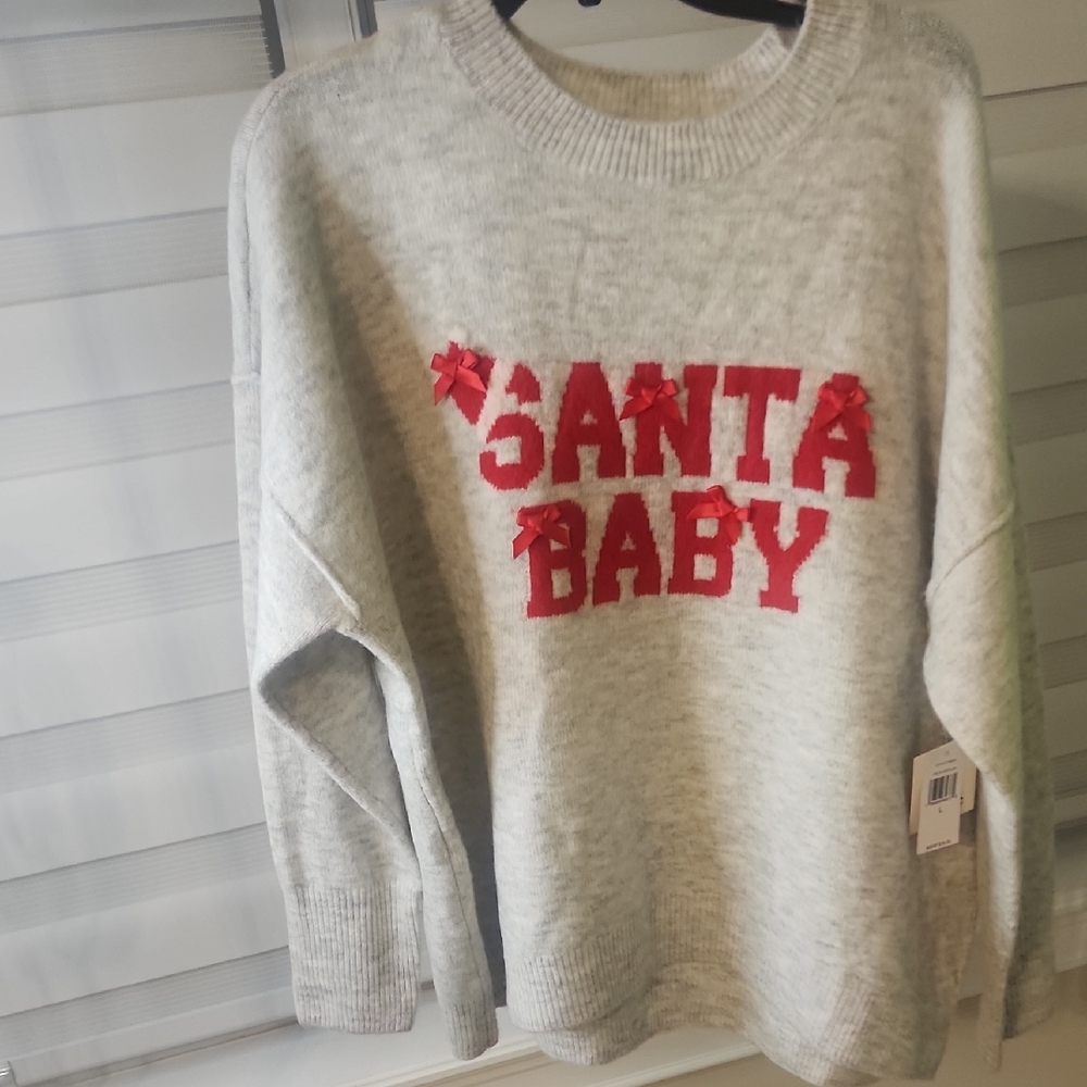 CeCe  'Santa Baby' Crewneck Sweater Size L